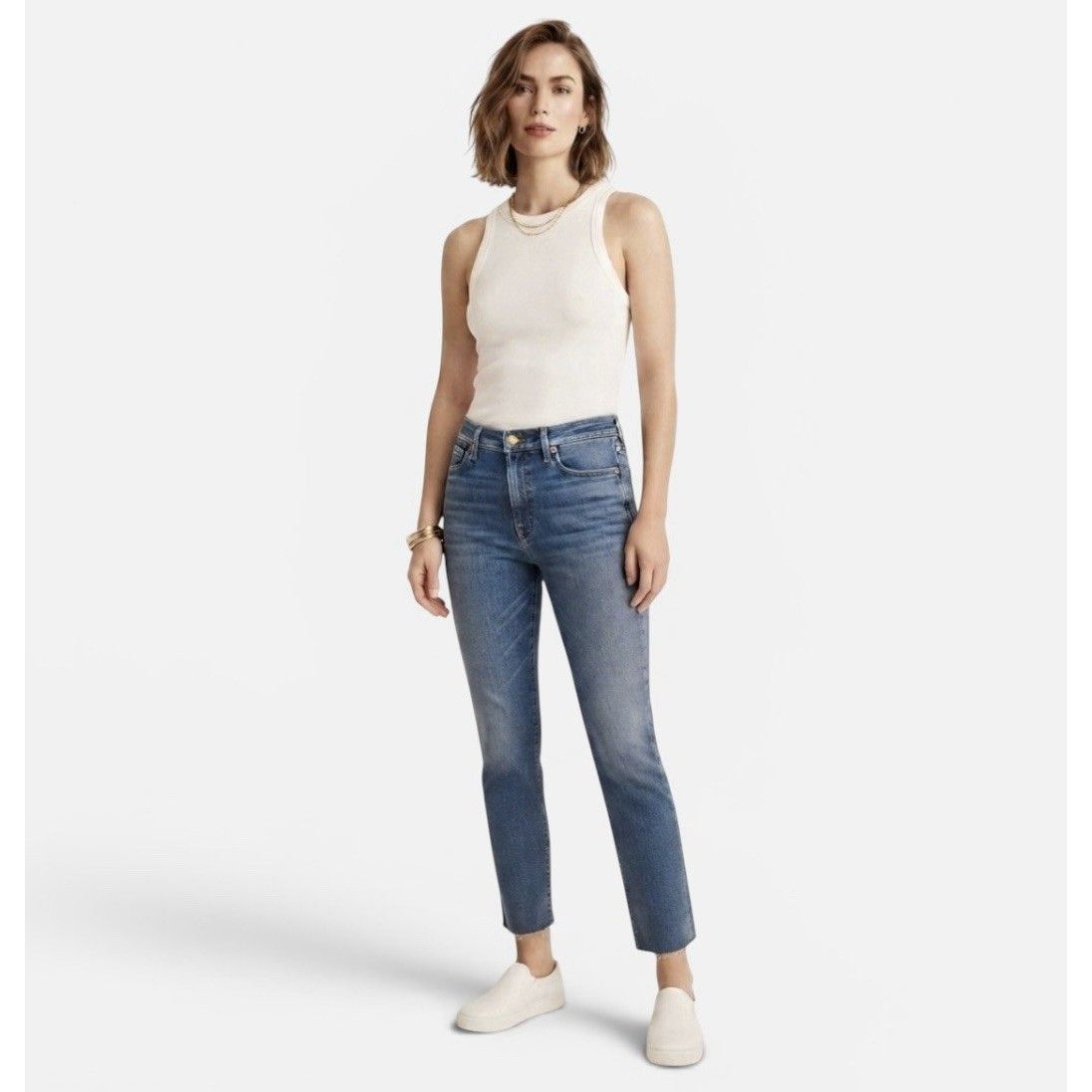 Mother The Mid Rise Dazzler Ankle Jeans Blue Denim Jeans Healing Jar Size 33